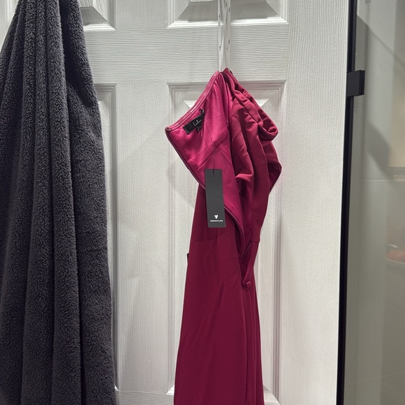 Lulus Sashia Magenta Sleeveless Asymmetrical Maxi Dress Pink - Size XS - Picture 4 of 5